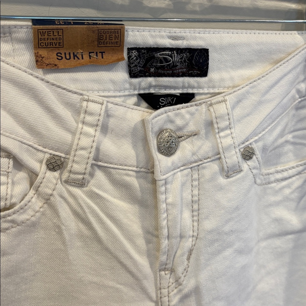 Silver Suki Fit White Jeans - Picture 2 of 8